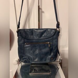 The Sak Navy Leather Crossbody Bag